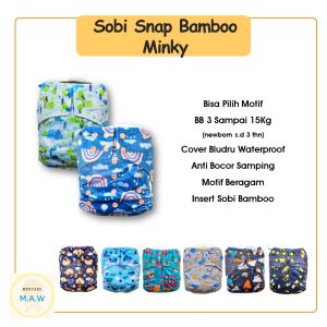 ORIGINAL Popok Kain Cuci Ulang/Clodi Sobi Snap Insert Bamboo BB 3-15 kg