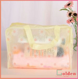 Golden กระเป๋าเครื่องสำอาง โปร่งแสง PVC  ถุงเก็บของ  กระเป๋าเอนกประสงค์ wash bag