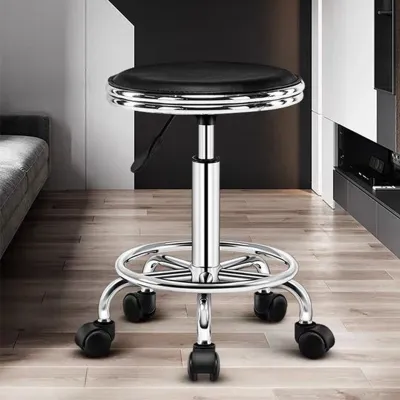 เก้าอี้กลอง อานม้า เบาะใหญ่ นั่งสบาย เบาะทรงสามเหลี่ยมอานม้า เก้าอี้ Drum chair McQueenรุ่นเก้าอี้กลองขาโลหะชุปโครเมียม