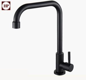 🔥 H Power 🔥 ก๊อกน้ำล้างจาน หมุนได้ 360 องศา ก๊อกน้ำ สีดำ สแตนเลส304 สีดำเรียบเนียน เซรามิกวาล์ว ทนทาน HP-006