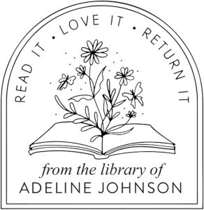 Book Embosser Personalized Stamp By Me    from The Library of    Ex Libris    Floral Book Stamp Personalized    Custom Library Stamp    Book Embosser Custom Self-Inking    Customize Your Name & Design