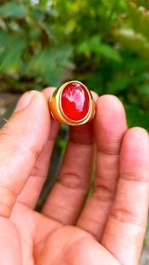 cincin pria cincin batu akik red baron ring titanium garansi asli