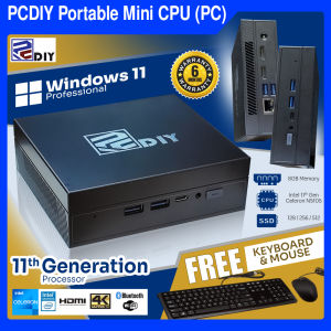 FREEBIES + Portable CPU Mini PC Desktop Computer Windows 11 Pro Intel® 11th Gen Celeron® 8GB RAM