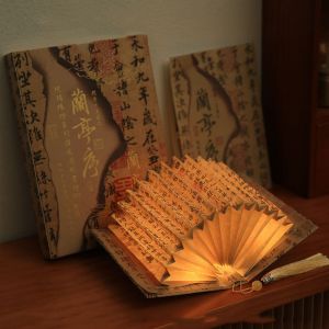UMBRAULI Fan Shaped DIY Book Lamp 3D Stereoscopic Ancient Style Folding Night Light Famous Paintings Handmade Art Book Light Material Kit  Decoration