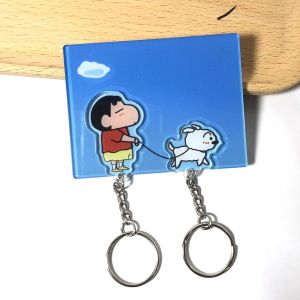 YF 3PCS/set Crayon Shin-chan Acrylic keychain personality creative cute couple cartoon pet dog backpack pendant FY