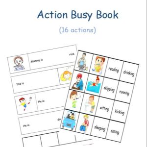 CL006 – Action Busy Book PDF Version/Quiet Book/Autism Education