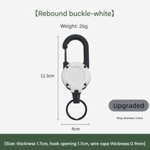 1pcs Tactical Retractable Spring Elastic Rope Safety Gear Tool Hiking Camping Anti-lost Keychain Fishing Lanyard Outdoor