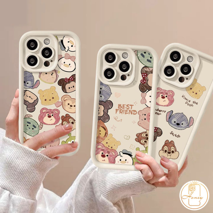Fashion Angel Eyes Cute Mickey Winnie Case Compatible For IPhone