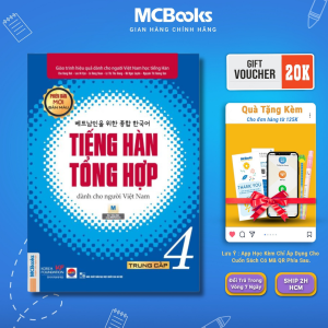 Sách - Giáo trình Tiếng Hàn Tổng hợp Trung cấp 4 - sách bài học phiên bản màu - McBooks