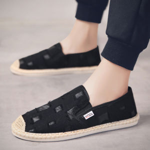 Espadrille Shoes for Men Fisherman Shoes Trendy Teenagers Slip-On Loafers Casual Peas Shoes Mens Shoes Canvas Shoes for Men