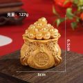 COMBO 3 Hũ Đựng Muối Gạo Tài Lộc Thần Tài May Mắn, Trang Trí Bàn Thờ Chiêu Lộc, Màu Vàng- Đỏ. 