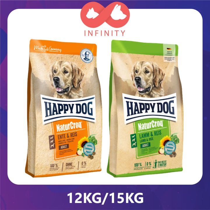 Happy Dog 12KG 15KG Naturcroq Ente Reis 12KG Premium Natur