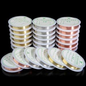0.2-1.0mm Colorfast Copper Wire For Earrings Bracelet Necklace DIY Jewelry Accessories Craft Beading Wire Jewelry Cord String