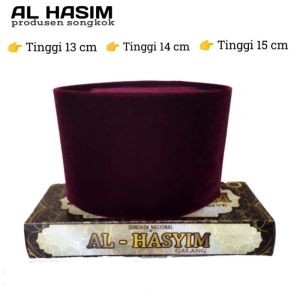 SONGKOK MERAH MARON Peci Merah AC Tinggi 13cm 14cm 15cm AL HASYIM berkualitas tebalk dan halus