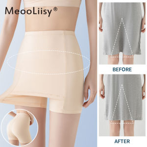 MeooLiisy Ice Silk High Waist Safety Pants Boxer Panties Thin Sliming Fit Womens Double Layer Seamless Skirt Shorts