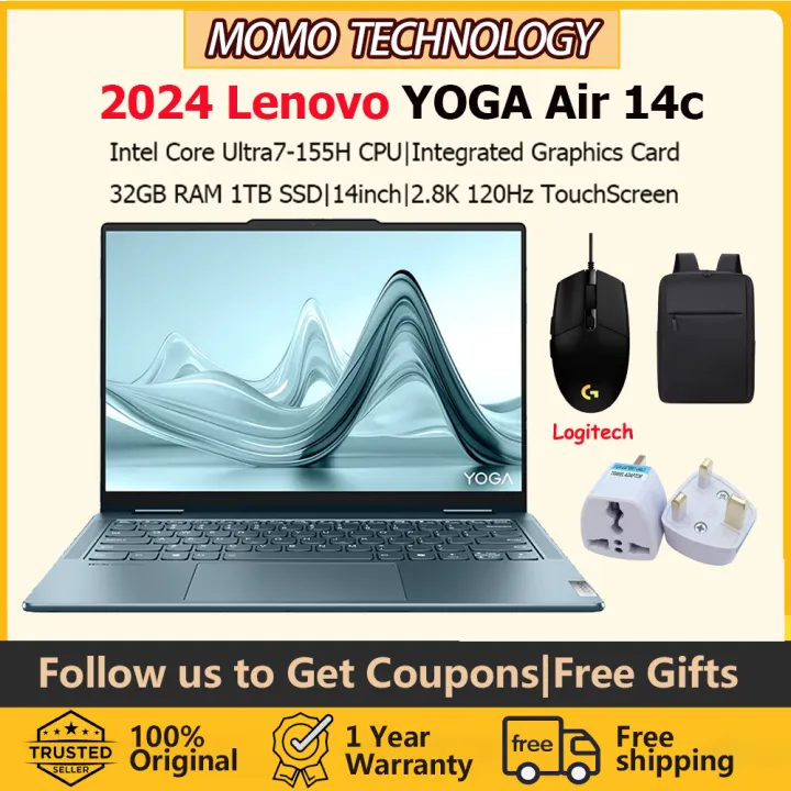 2024 New Lenovo YOGA Air 14c Laptop| Intel Core Ultra 7 155H CPU|32GB ...