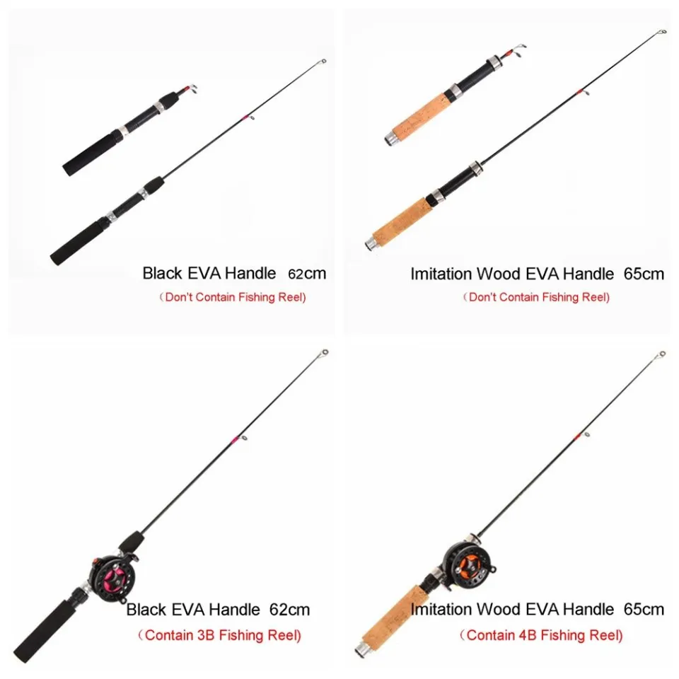 62cm Winter Ice Fishing Rod with Reel Combo Portable EVA Handle