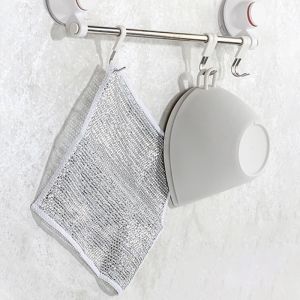 1pcs Multipurpose Wire Dishwashing Rag for Wet and Dry Metal Steel Wire Cleaning Rag