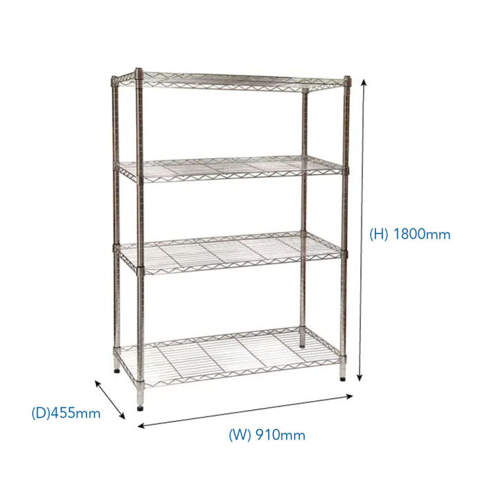 EPOXY COATED WIRE SHELVING UNIT ( 910 x 455 x 1800 mm ) | Lazada PH