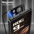 Cho ASUS điện thoại ROG 9 Pro Trường Hợp Ban Đầu Hợp Kim Nhôm kính cường lực giảm sốc kim loại vỏ điện thoại Funda điện thoại ROG 9 Pro Cover Quay Lại Ốp nhựa PC cứng Matte Rõ Ràng Funda. 