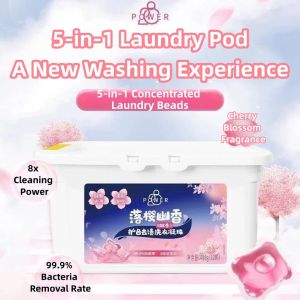 Vitality 28 Sakura Laundry Detergent 5-in-1 Deep Cleansing Softening and Long-Lasting Fragrance 52pcs（416g）
