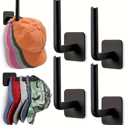 Hat Rack for Baseball Caps - Adhesive Hat Hooks for Wall Hat Hanger Storage Cap Organizer