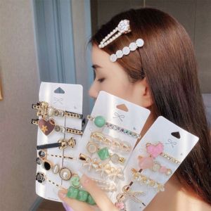 Pearl Rhinestone Hair Clip Influence Bangside Back Head Hairpin Headdress for Women Hair Accessories