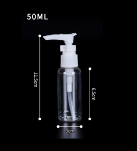 Lọ chiết mỹ phẩm mini chất liệu nhựa trong suốt chại nhựa PET vòi xịt nắp nhấn chai chiết mỹ phẩm du lịch 50ml/100ml
