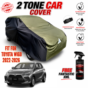 2-Tone Heavy Duty Car Cover for Toyota Wigo 2022-2026 o Waterproof UV Protection Outdoor Cover with FANTASTIC XML