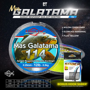 Senar Mas Galatama 114 127 Relix Nusantara Benang Nylon Copolymer Senar Pancing Kuat Anti Keriting Cocok Untuk Galatama150 Meter 8 12 15 20 25 lb