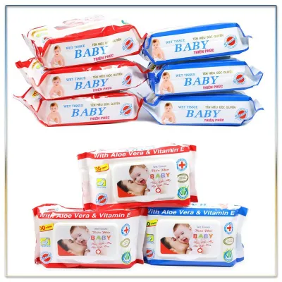 Combo 10 Gói Khăn Giấy Ướt Thiên Phúc Baby Cho Bé-Khăn Ướt Cho Bé-Giấy Ướt Kháng Khuẩn