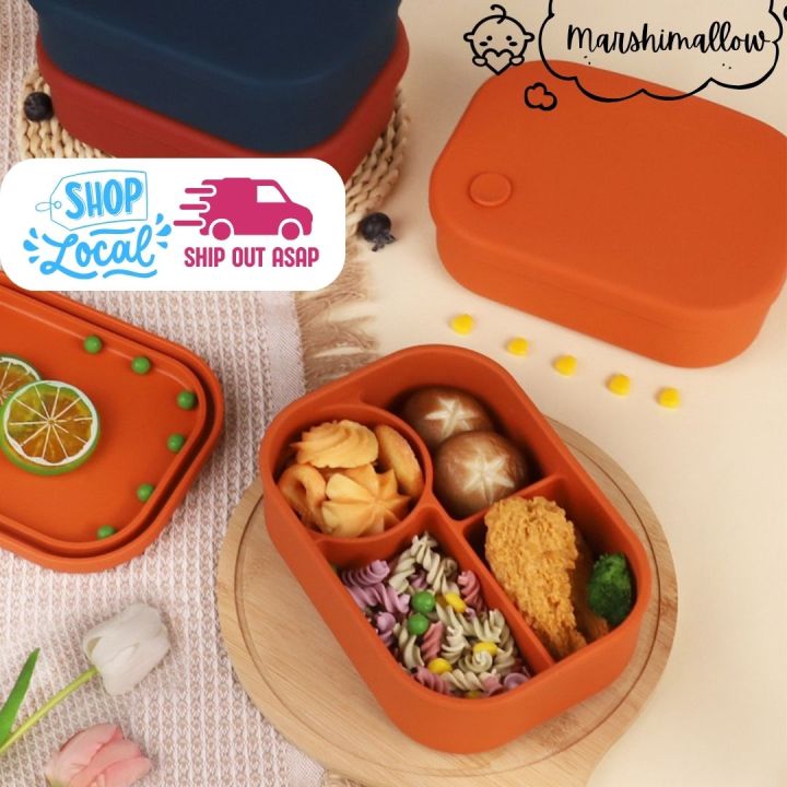 [Local Shop] Silicone Lunch Box with 4 Compartment bento lunchbox
