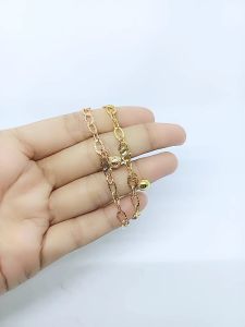 Gelang Anak Perak Asli Lapis Emas & Gelang Tangan Anak Rante Oval Ukir 1bel