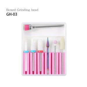 Drill Bits Grinding Head Set Nail Drill Bits Mata Bor Manicure Remover Bits Drill Asah Kuku File Bisa Untuk Drill Pink Mata Bor Kuku Kotak Berisi 7 Buah