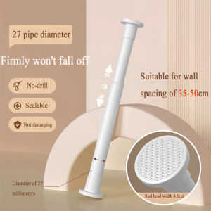 Punch-free Telescopic Clothes Rail Adjustable Shower Curtain Rods Drying Rack Wardrobe Rod，Stainless Stee 110-200cm