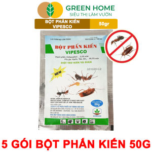 5 Gói Bột Phấn Kiến Vipesco GreenHome Gói 50gr Hiệu Quả Cao Dễ Sử Dụng Diệt Trừ Kiến Gián