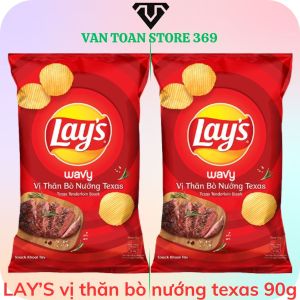 Bánh snack khoai tây LAYS vị thăn bò nướng texas gói 90g