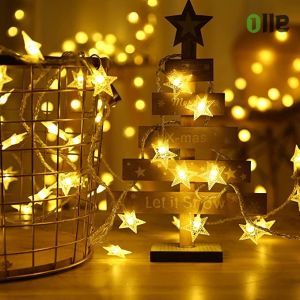 พร้อมส่ง ไฟตกแต่ง LED ประดับดาว USB ไฟดาว ตกแต่งห้องนอน ไฟกระพริบ ตกแต่งวันหยุด ตกแต่งคริสต์มาส