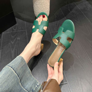 [Free Shipping]WomenS Summer Outdoor Slippers 2026 New Korean Design Stylish One-Strap Chunky Heel Versatile Sandals