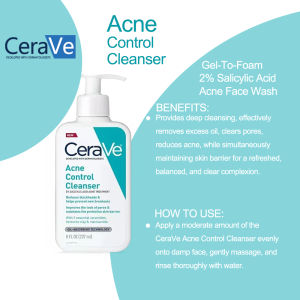 CeraVe Facial Cleanser /2% Salicylic Acid|Facial Wash|Moisturising|Hydrating/SA Smoothing Moisturising Lotion/Hydrating Foaming Cleanserl/Cerave Official Store Ph