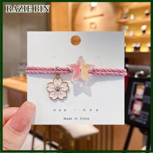 RAZIE BIN Stars Couple Bracelet Rainbow Hand Men And Women Gift Friendship Charms Bracelet Elastic Hair Rope Hair Rubber Bands Accessories