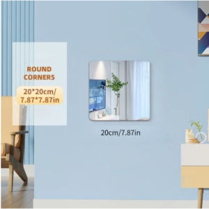 16PCS Bathroom Mirror Decorative Wall Self Adhesive 20cmx30cm Mirror Wall Stickers Home Decor HD Square Glass Mirror full-length mirror Wall Bedroom Living Room Self Adhesive DIY Mirror Stitching mirror