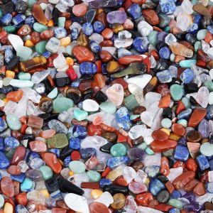 Đá thạch anh nhiều màu tự nhiên 100% vụn đá phong thủy thanh tẩy bài tarot 50g Đá vụn trang trí bể cá chậu cây