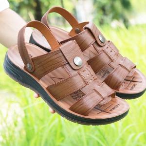 Sandal da bò đế kếp chiều cao 35p khâu may chân quai siêu chắc kiểu dáng hiện đại A01