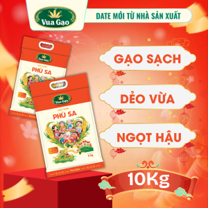 [Siêu Sale Tết] COMBO 2 TÚI Gạo Phù Sa Túi 5kg - Chính Hãng Vua Gạo - Gạo Dẻo Nhiều Ngọt Nhẹ Ráo Cơm  (Tổng 10kg)