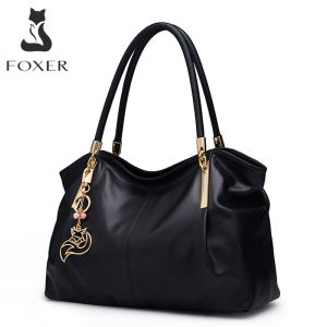 FOXER Women Genuine Leather Handbag Tote Purse Top Handle Satchel Shoulder Bag
