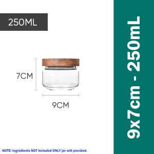 AKIRO HOME 100% Airtight Glass Jar Seasoning Jar Condiment Borosilicate Glass Jar BPA FREE Food Storage Spice Transparent Container wt Wooden Lid Balang Kaca 玻璃密封罐