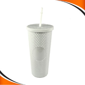 ACB1147 2in1 Tumbler reusable straw cup frosted durian series diamond studded cup