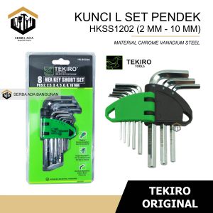 TEKIRO KUNCI L SET PENDEK 8PCS UKURAN 2 - 10 MM / HK-SS1202