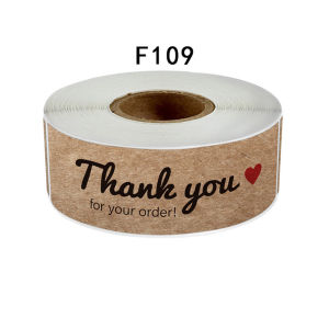 GLOBECART 120PCS/Roll Gift Stationery Envelope Sealing Kraft Paper Decals Thank You For Your Order Stickers Handmade Labels Business